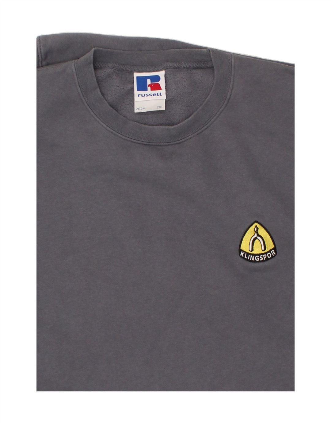 RUSSELL ATHLETIC Mens Sweatshirt Jumper 2XL Grey Cotton Vintage Russell Athletic and Second-Hand Russell Athletic from Messina Hembry 