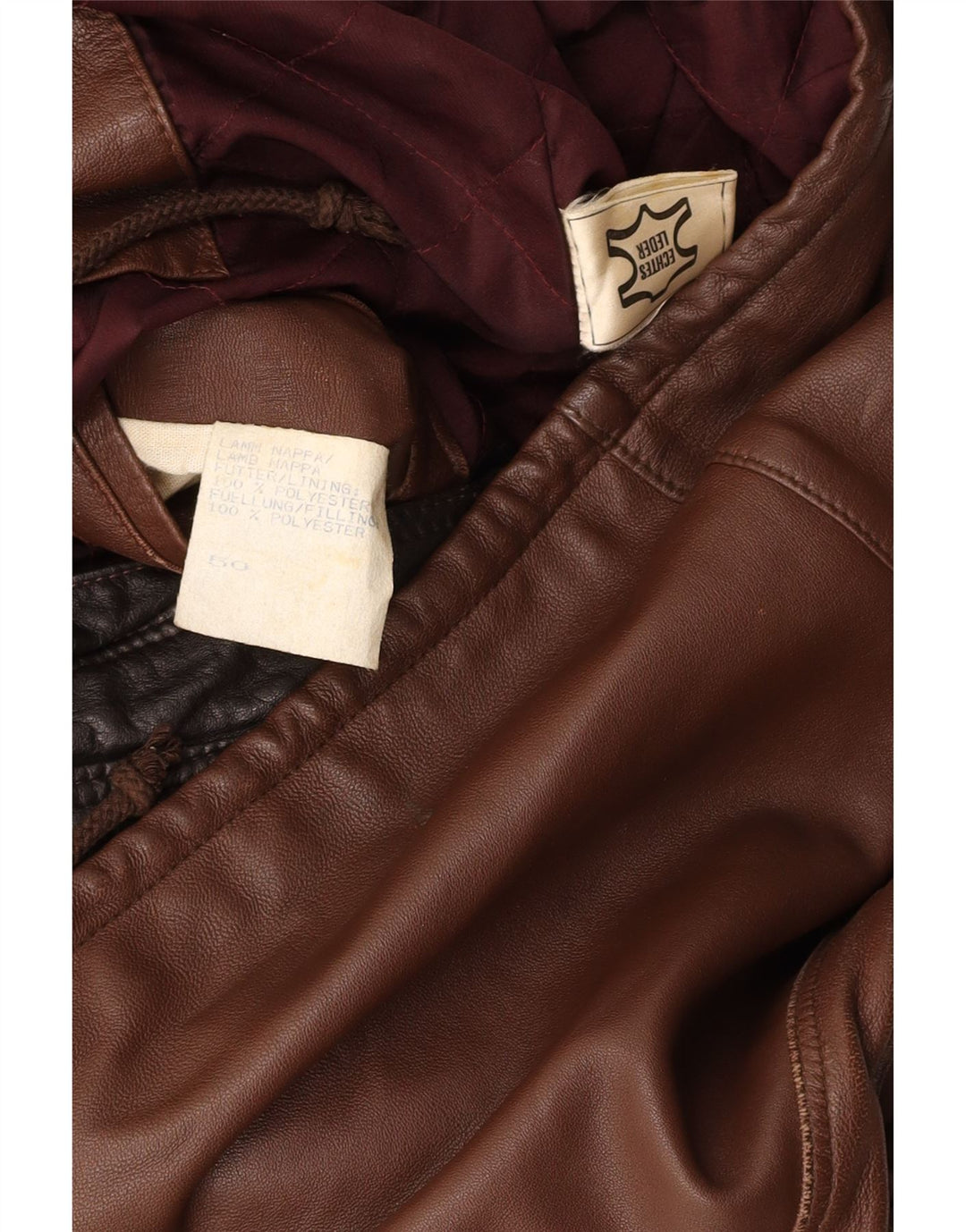 Męska kurtka skórzana VINTAGE IT 50 duża brązowa skóra