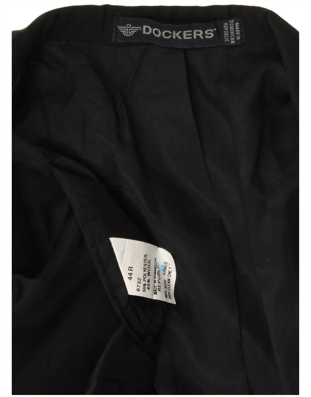 Męska marynarka zapinana na 2 guziki Dockers UK 44 2XL Czarny poliester