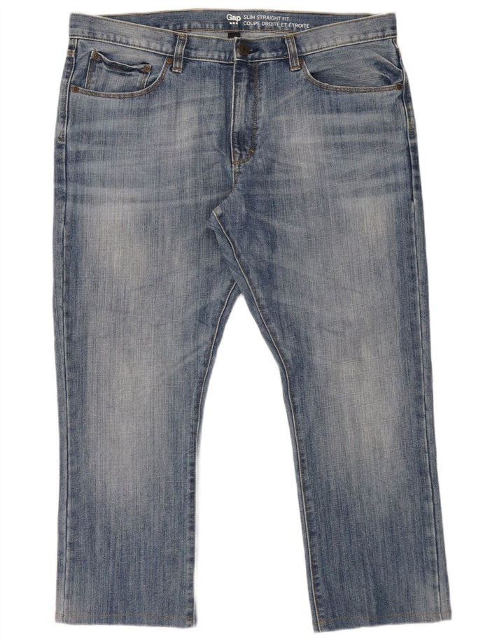 Męskie jeansy Gap Slim Straight W38 L27 Niebieskie bawełniane