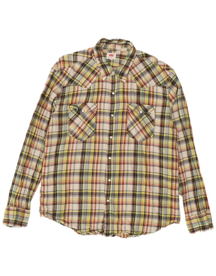 Męska koszula flanelowa Levi's XL w wielokolorową kratę, bawełniana