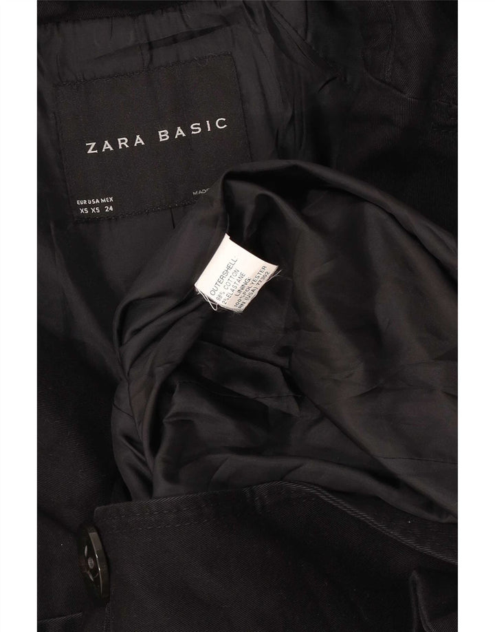 Płaszcz damski Zara UK 6 XS, czarny, bawełniany