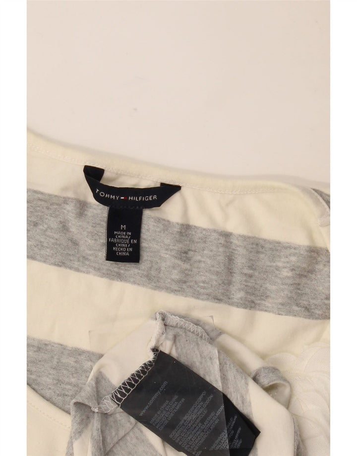 T-shirt damski Tommy Hilfiger Top UK 12 Średnioszary, bawełniany w paski