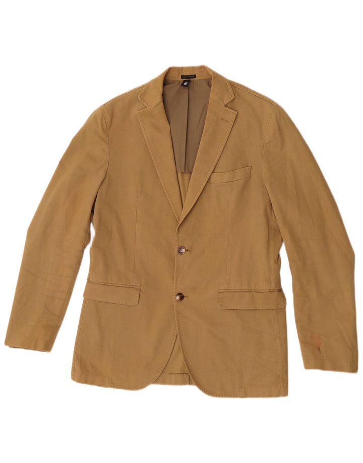 Męska marynarka zapinana na 2 guziki Massimo Dutti EU 48, średnia bawełna khaki