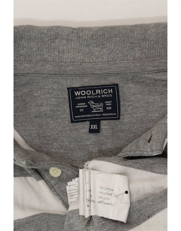 Męska koszulka polo Woolrich 2XL, szara, bawełniana w paski
