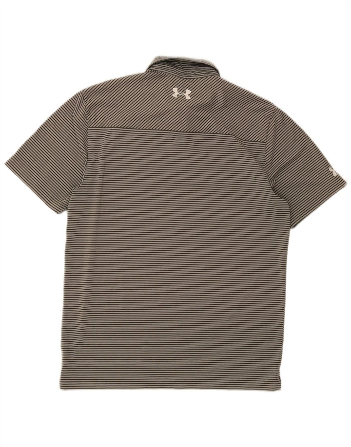Męska koszulka polo Under Armour Heat Gear w średnie szare prążki