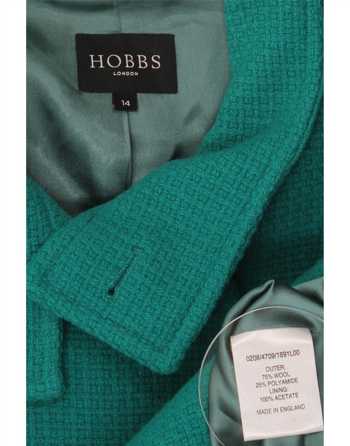 Płaszcz damski Hobbs Pea Coat UK 14, duży, zielony, wełniany