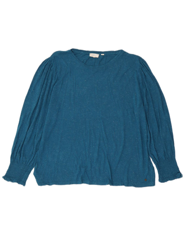 Top damski Fat Face z długim rękawem UK 20 2XL Niebieskie plamki wiskozy