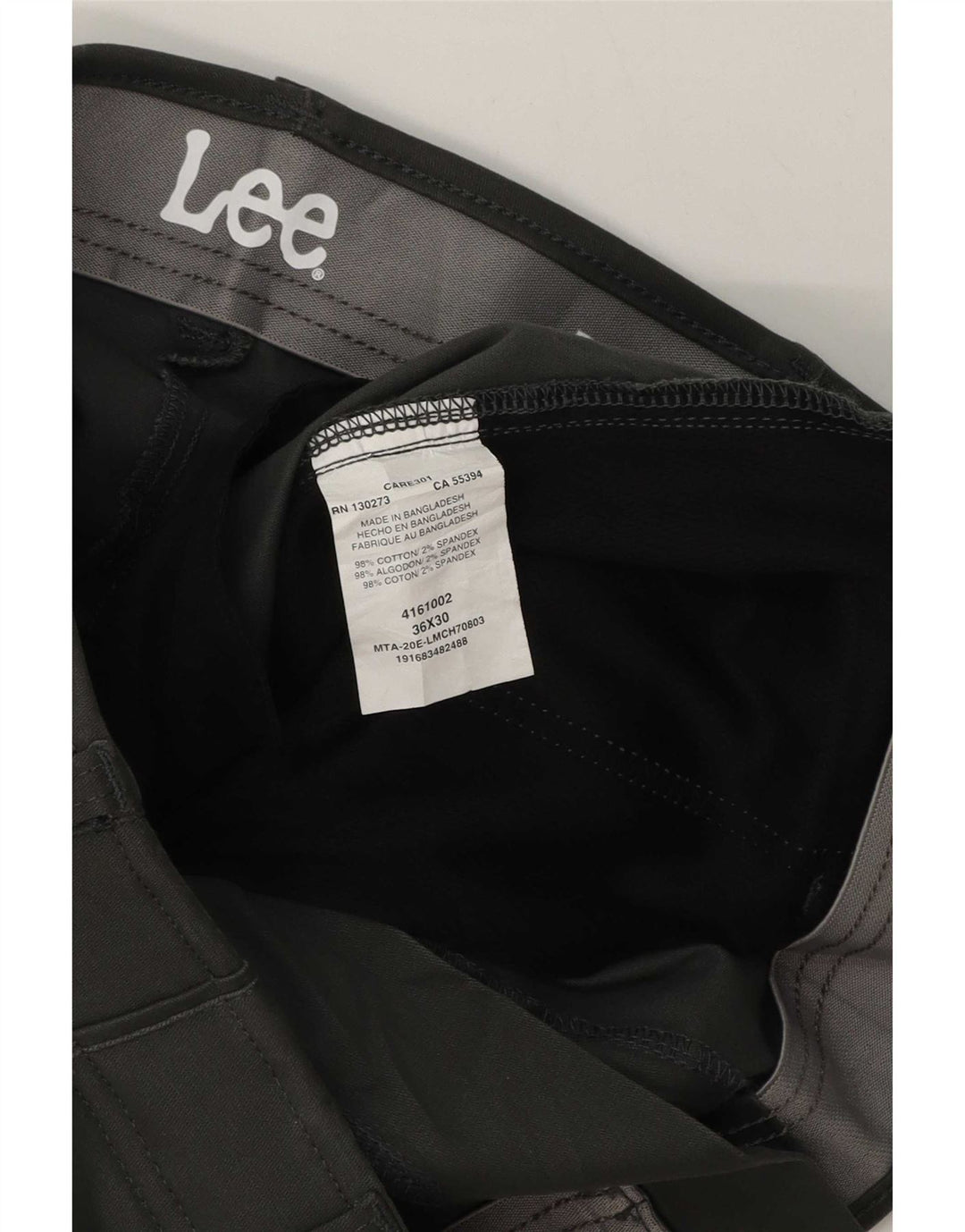 Męskie spodnie chino Lee Regular W36 L30 Szara bawełna
