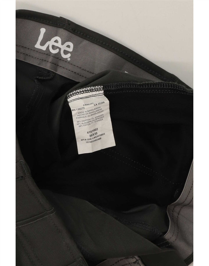 Męskie spodnie chino Lee Regular W36 L30 Szara bawełna