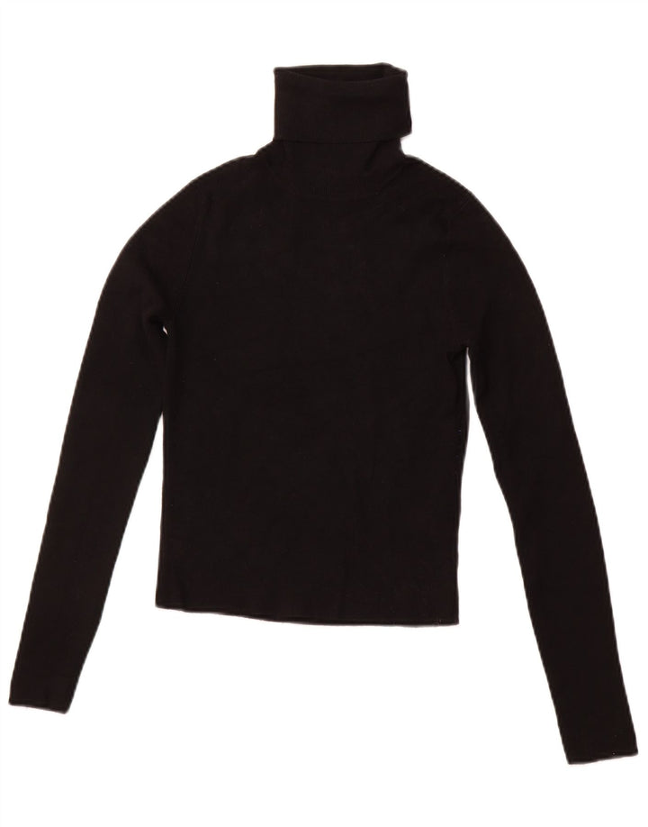 Damski sweter ZARA z okrągłym dekoltem UK 12, średnia czarna wiskoza