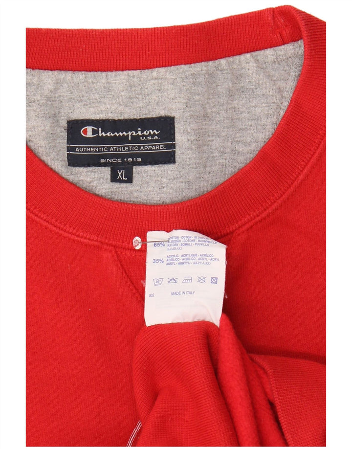 Męska bluza z grafiką CHAMPION XL, czerwona, bawełniana