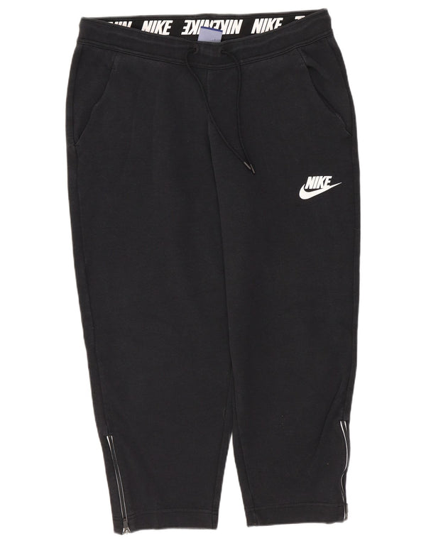 Damskie spodnie dresowe Nike Capri UK 14, średnie czarne, bawełniane