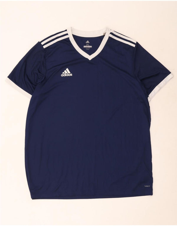 Adidas Męska koszulka Climalite Top 2XL Granatowy poliester z blokami kolorów