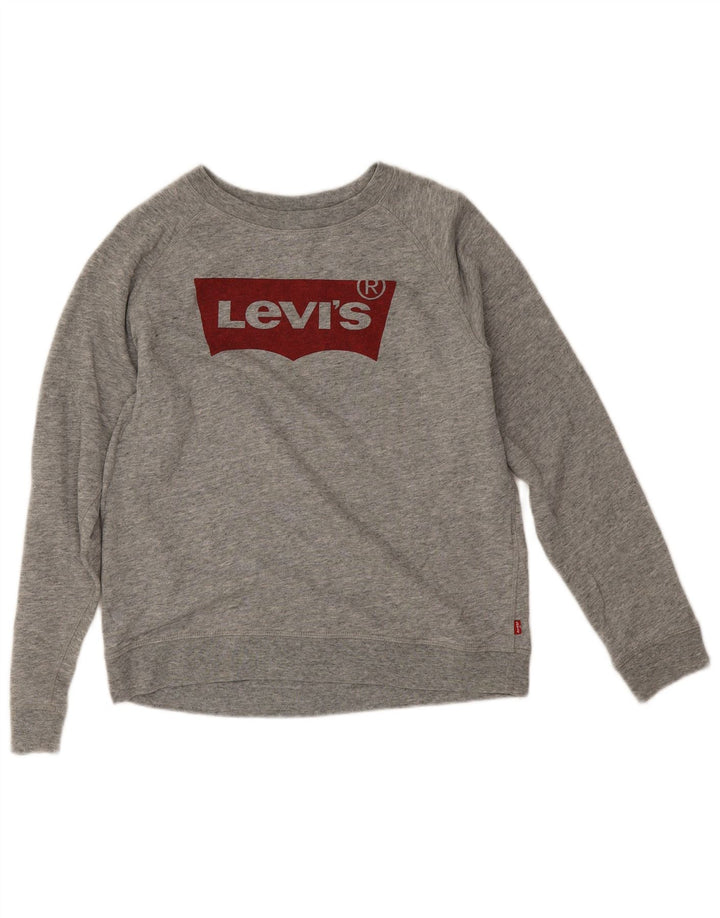 Damska bluza Levi's z grafiką, UK 16, duża, szara bawełna