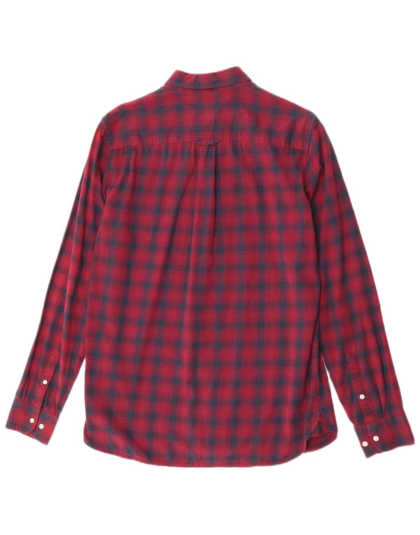 Męska koszula flanelowa Superdry, bawełniana w średnią bordową kratkę