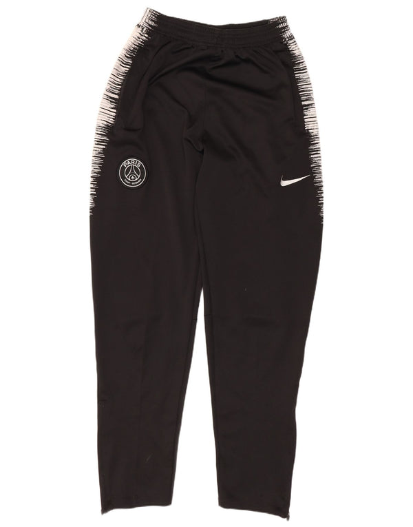 Męskie spodnie dresowe Nike Dri Fit, średniej wielkości, czarne, poliestrowe prążki