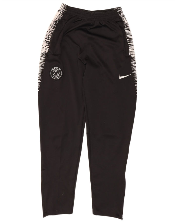 Męskie spodnie dresowe Nike Dri Fit, średniej wielkości, czarne, poliestrowe prążki