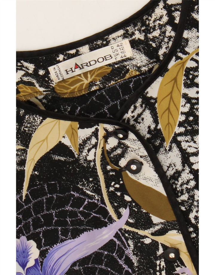 HARDOB Womens Long Sleeve Blouse Top UK 16 Large Multicoloured Floral Vintage Hardob and Second-Hand Hardob from Messina Hembry 