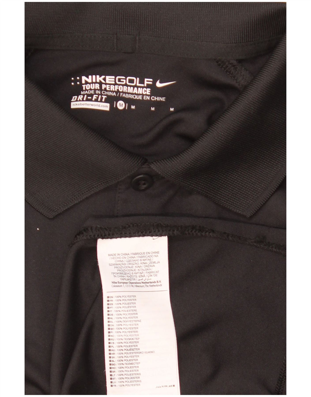 Męska koszulka polo Nike Dri Fit z grafiką, średni czarny poliester
