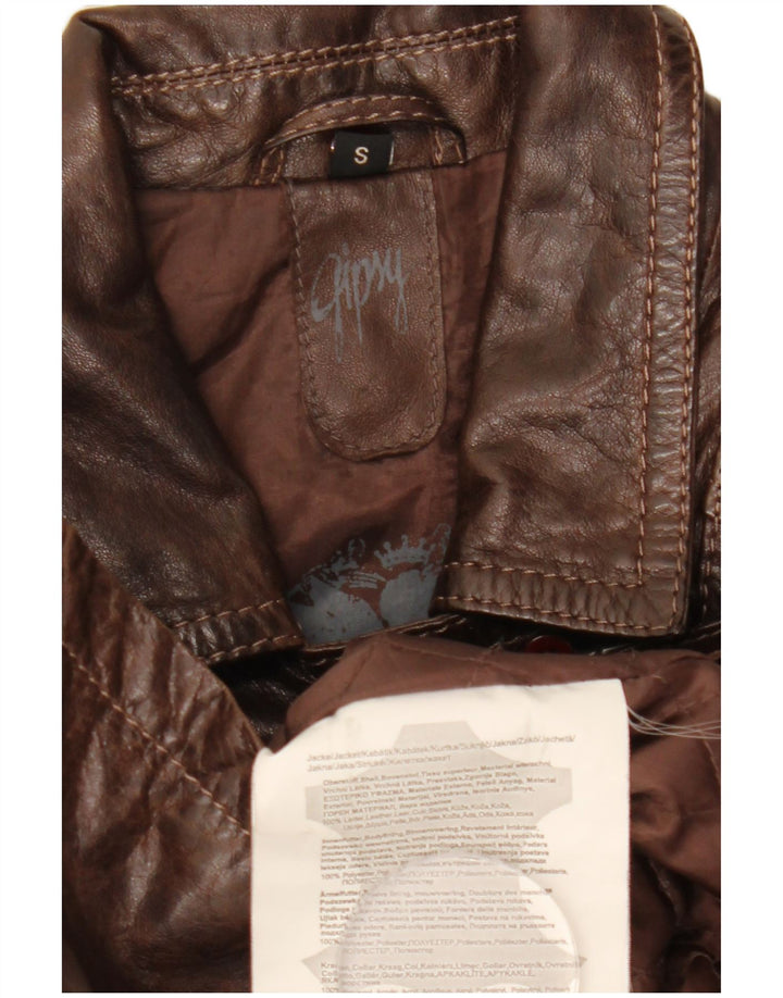 Płaszcz skórzany damski Gipsy UK 10 mały brązowy