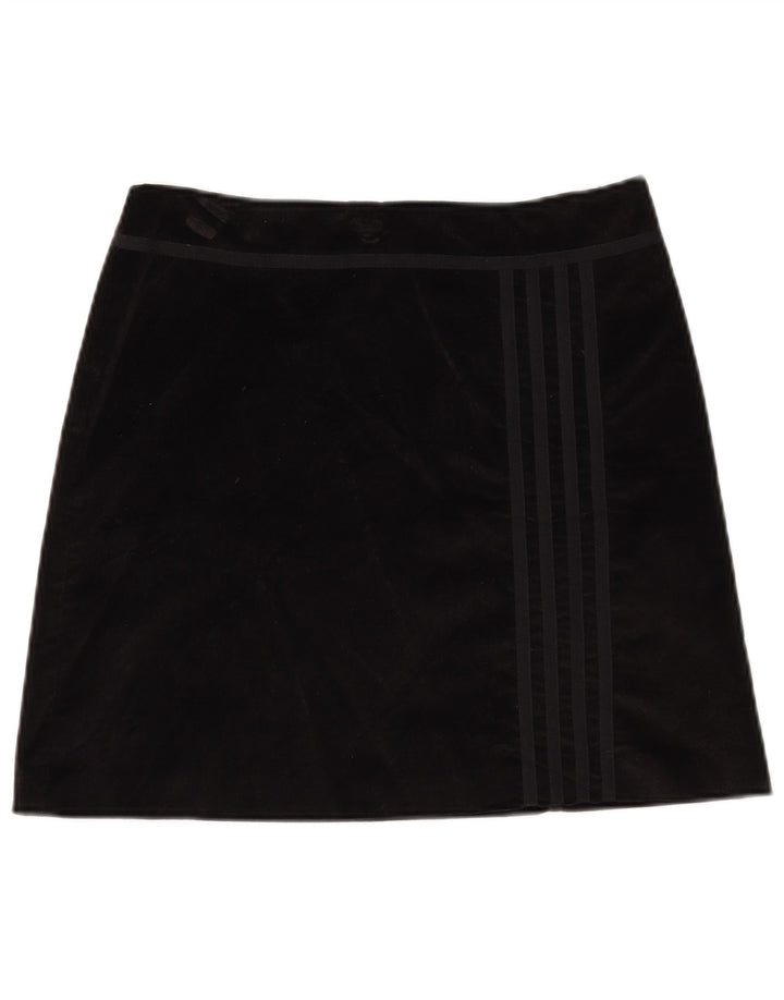 Czarna damska aksamitna mini spódniczka Penny UK 12 Medium W30 Czarna wiskoza