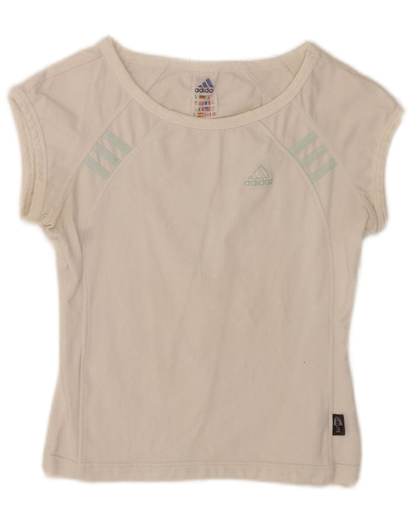 Damska koszulka Adidas Crop Top UK 12 Średnia biała bawełna