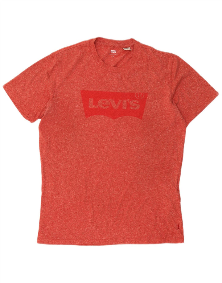 Męska koszulka z grafiką Levi's, bawełniana, średnia czerwona