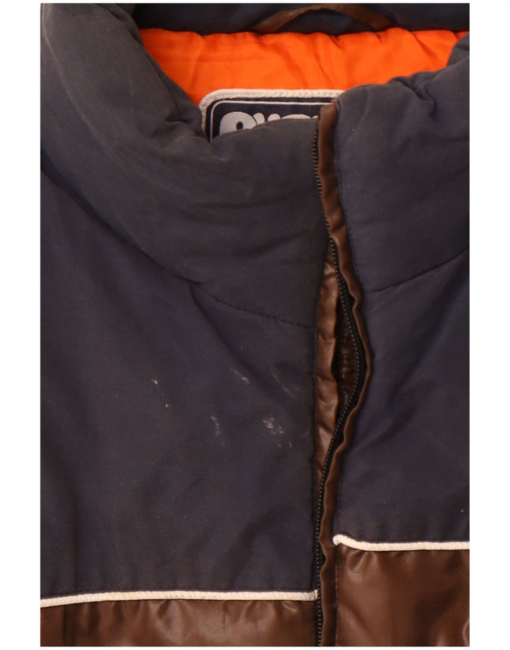 Męska wyściełana kamizelka PUFFA UK 44 2XL Brązowy poliester z blokami kolorów