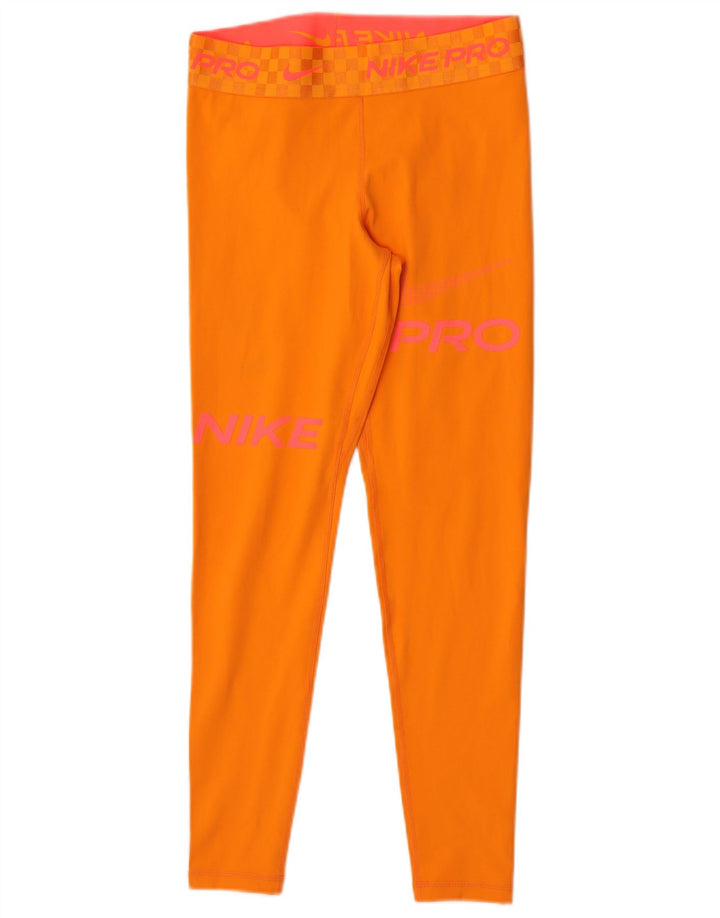 Damskie legginsy Nike Dri Fit Graphic UK 12, średni pomarańczowy poliester