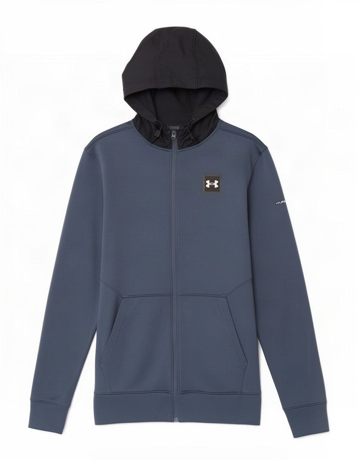 Męski sweter z kapturem i zamkiem błyskawicznym Under Armour w kolorze średnioniebieskim