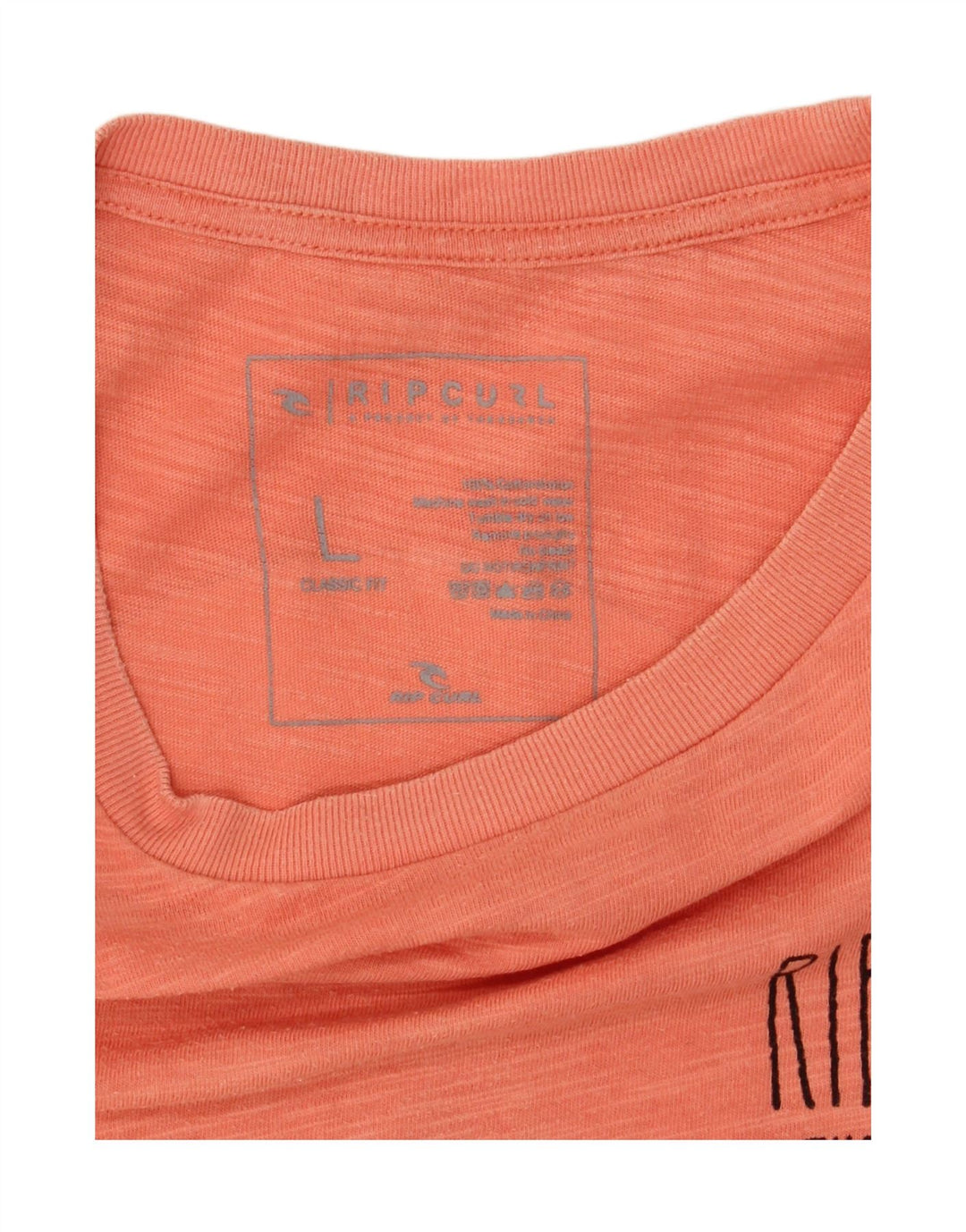 Męski T-shirt z grafiką Rip Curl, duży, pomarańczowy, bawełniany