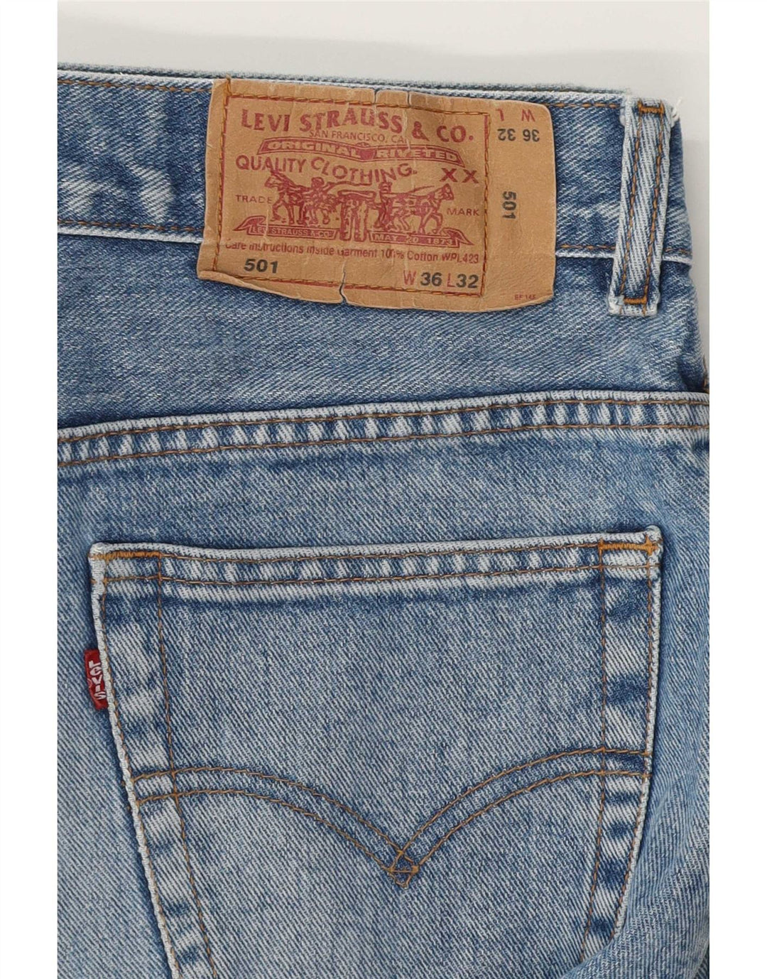 Męskie jeansy Levi's 501 Straight W36 L32 Niebieskie bawełniane