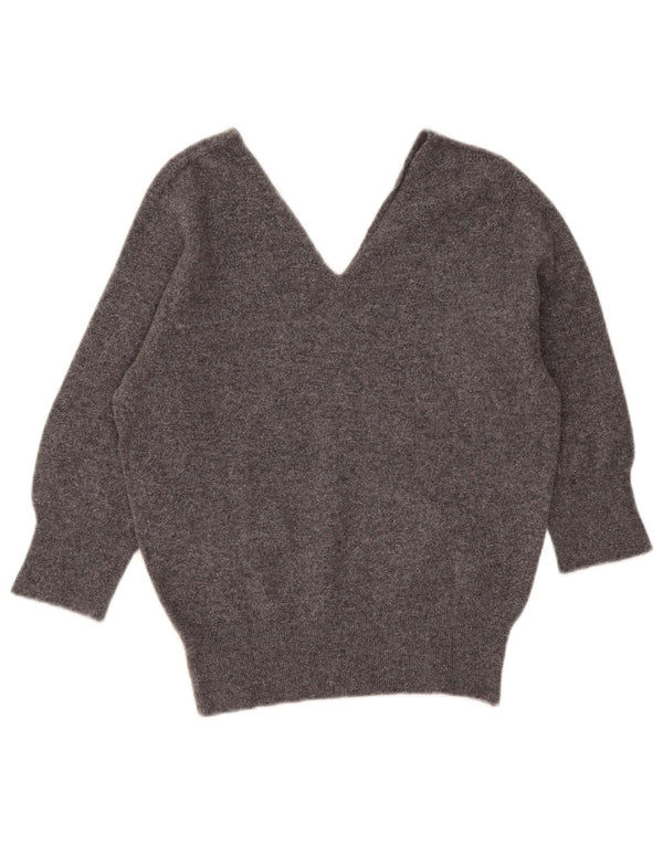 Kontatto damski sweter z dekoltem w kształcie litery V, UK 12, średni szary, nakrapiany