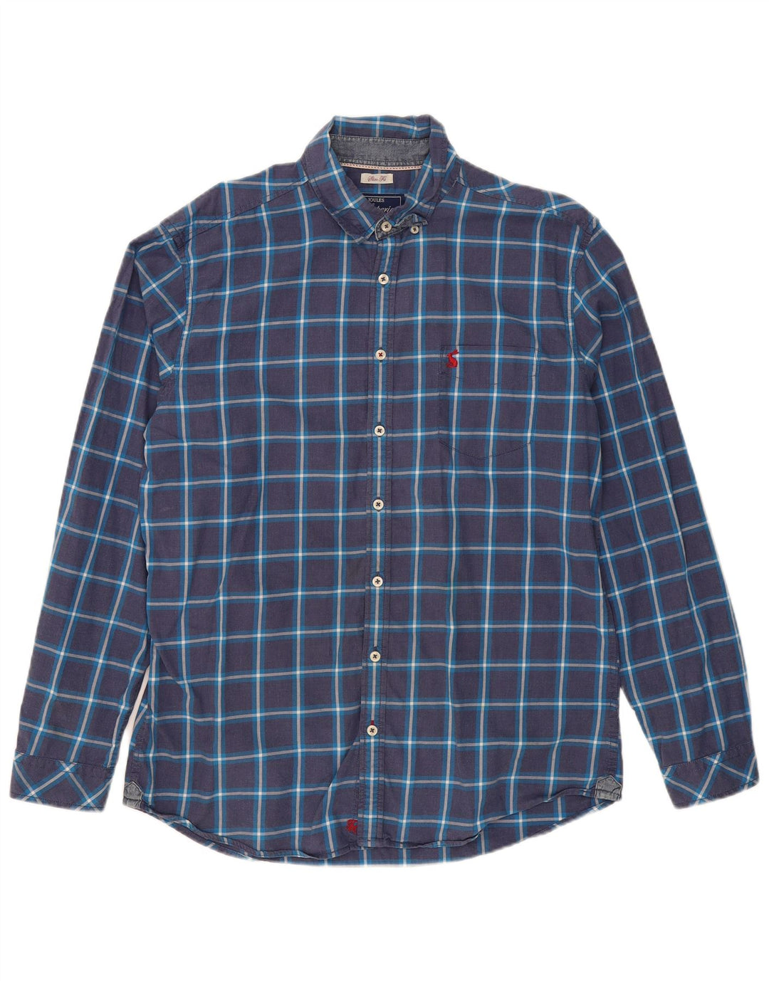 Koszula męska slim fit JOULES, bawełniana, w dużą granatową kratkę