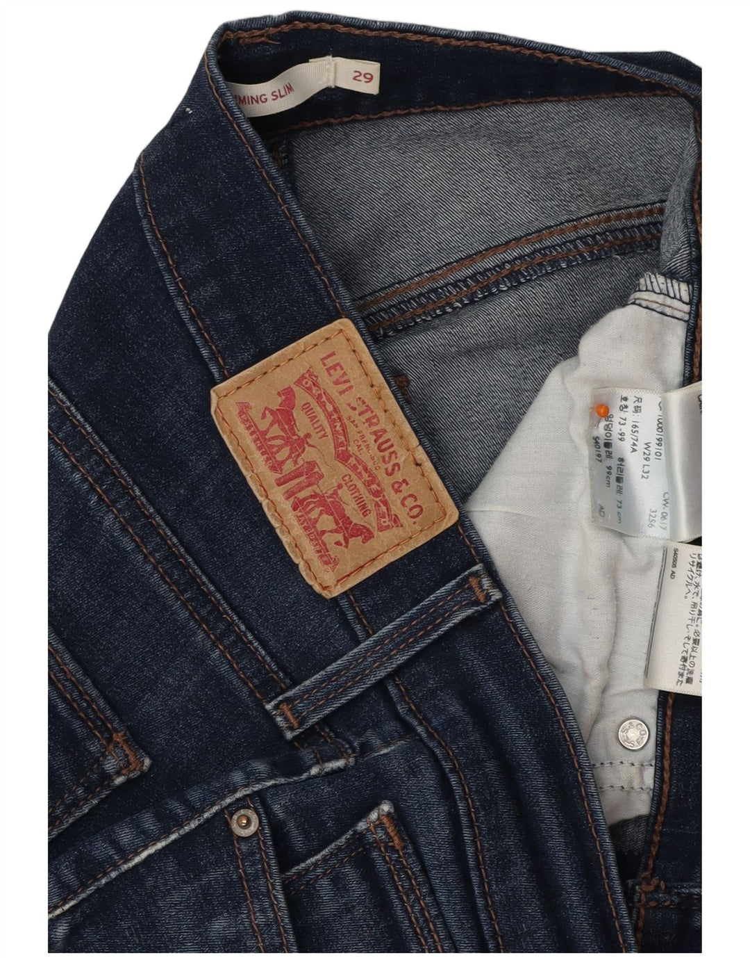 Damskie jeansy wyszczuplające LEVI'S W29 L32 Niebieskie bawełniane