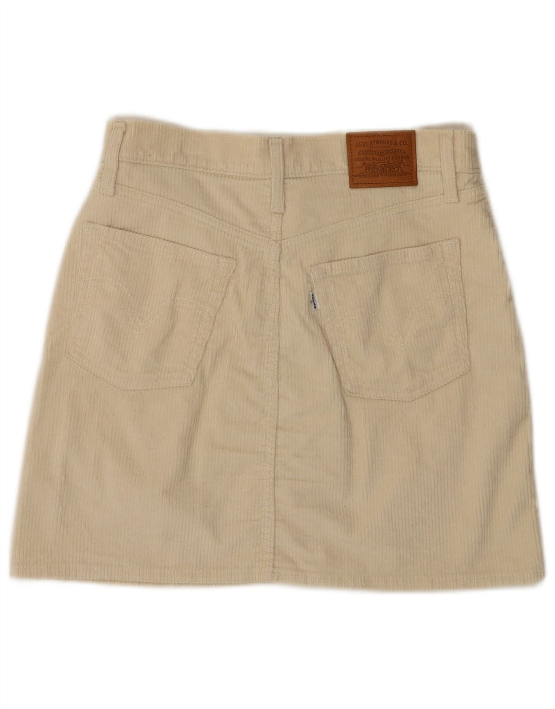 LEVI'S Damska mini spódniczka sztruksowa 501 W28 Średnia złamana biała bawełna