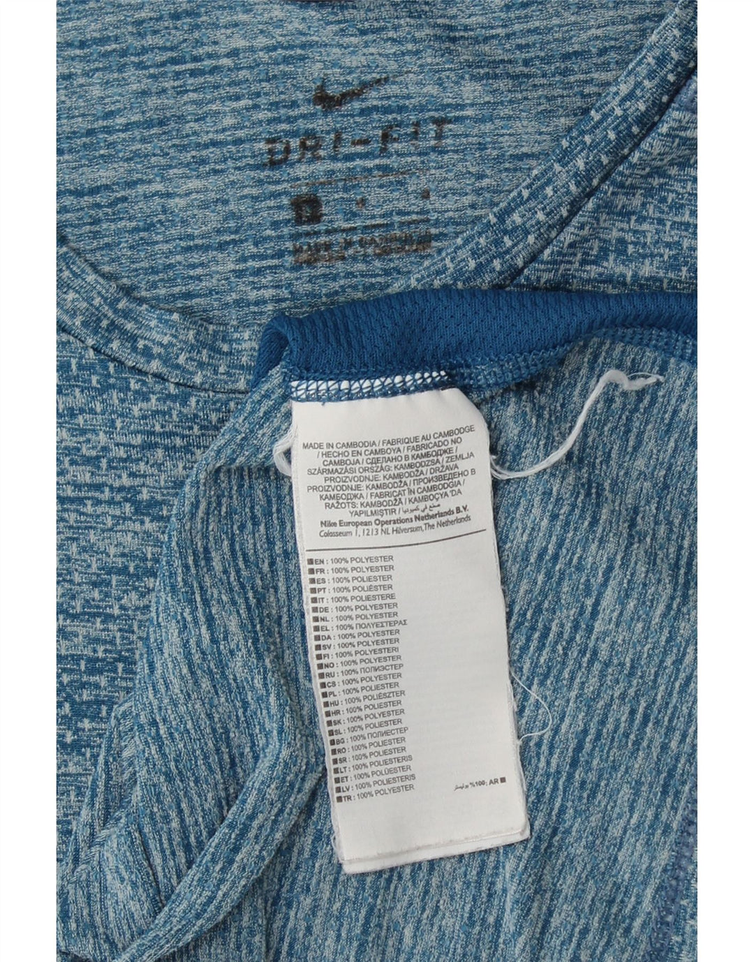 Męski T-shirt NIKE Dri Fit, średni niebieski, poliester
