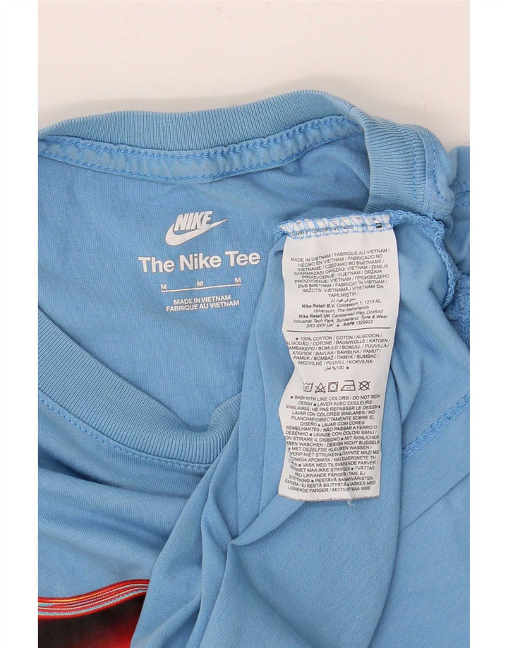 Męski T-shirt z grafiką Nike, średni niebieski, bawełniany