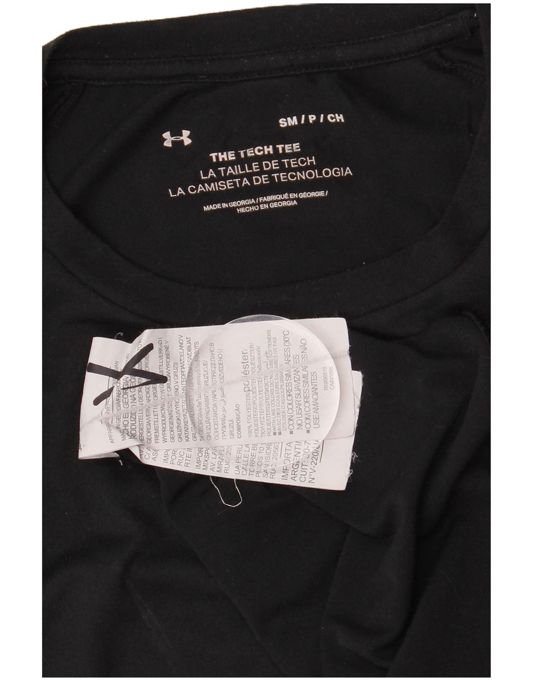 Under Armour Męski T-shirt Top Mały Czarny Poliester