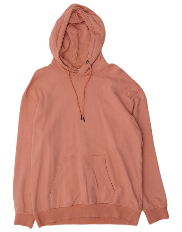 Męski sweter z kapturem Zara, duży, różowy, bawełniany