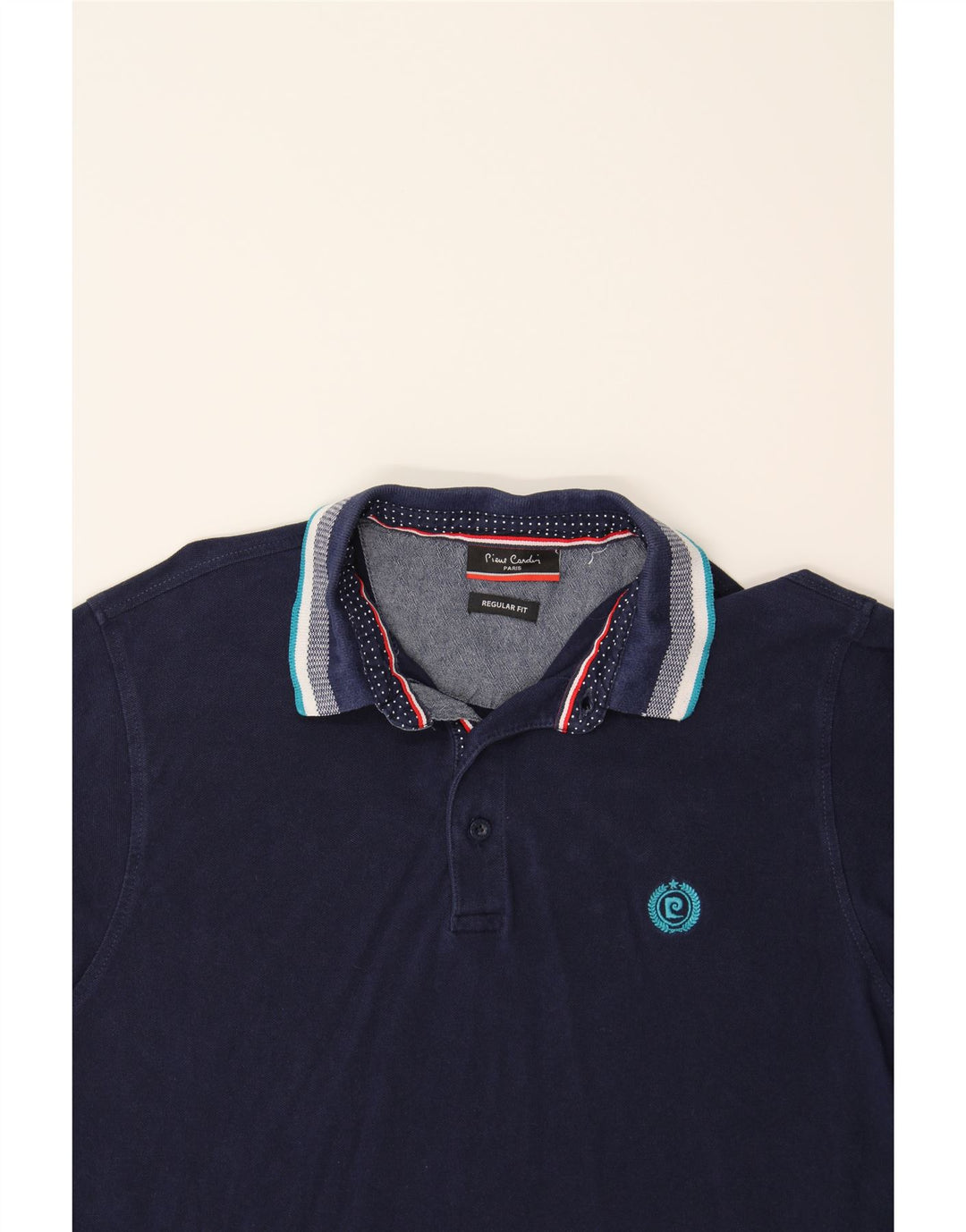 PIERRE CARDIN Mens Regular Fit Polo Shirt Medium Navy Blue Cotton Vintage Pierre Cardin and Second-Hand Pierre Cardin from Messina Hembry 