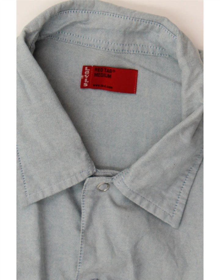 LEVI'S Mens Short Sleeve Shirt Medium Grey Cotton Vintage Levi's and Second-Hand Levi's from Messina Hembry 