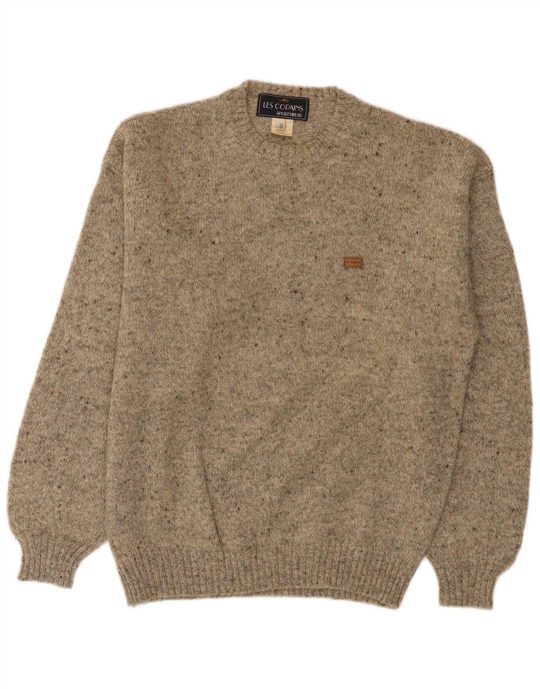 Les Copains Mens Crew Neck Jumper Sweter IT 50 Średni Szary Mieszany Wełna