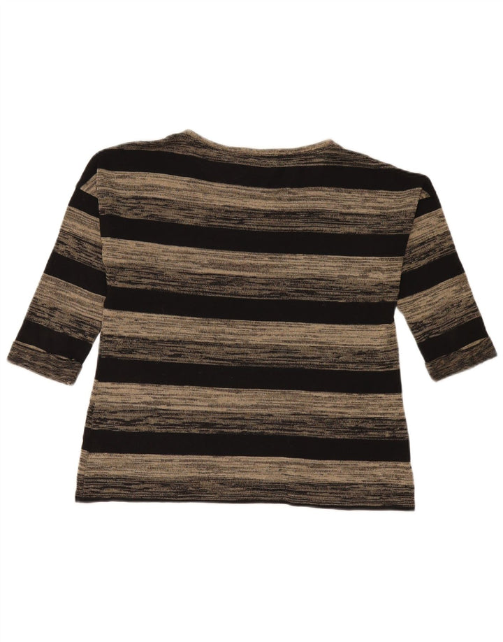 Marks & Spencer Damski top oversize z rękawem 3/4, UK 10, w małe szare paski