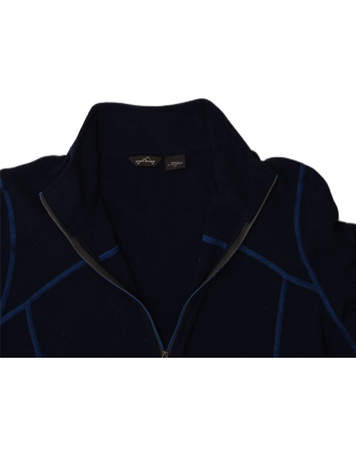 EDDIE BAUER Womens Fleece Jacket UK 18 XL Navy Blue Polyester Vintage Eddie Bauer and Second-Hand Eddie Bauer from Messina Hembry 
