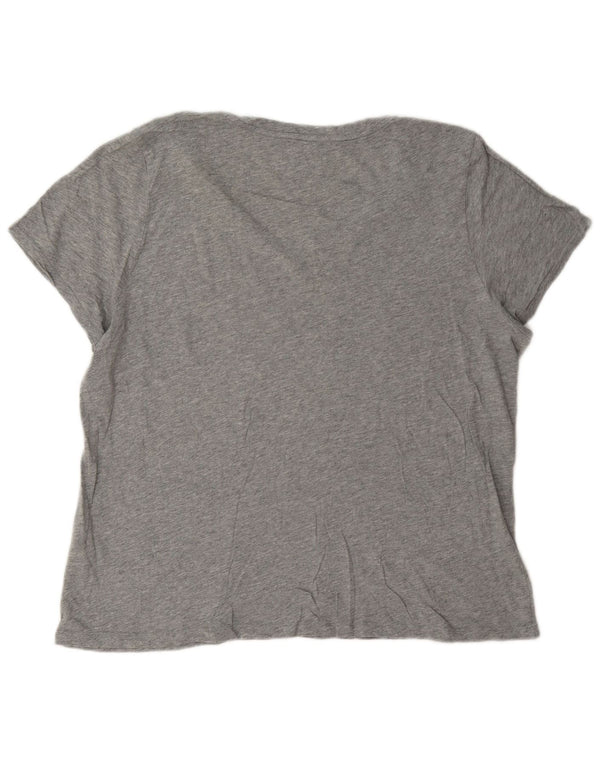 Damska koszulka Tommy Hilfiger o swobodnym kroju z grafiką Top UK 18 XL Szara nakrapiana