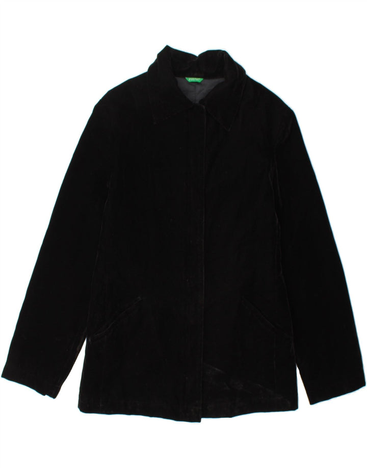 BENETTON Womens Corduroy Jacket IT 40 Small Black Acrylic Vintage Benetton and Second-Hand Benetton from Messina Hembry 