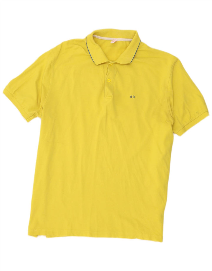 Męska koszulka polo Sun68 2XL, żółta, bawełniana