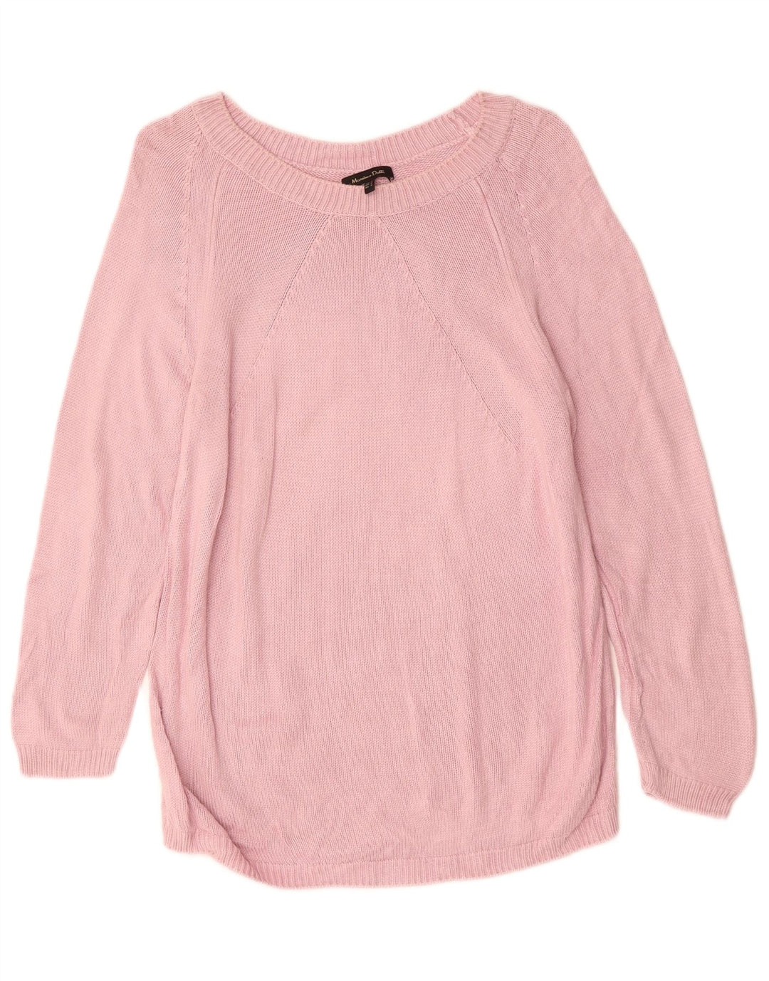 MASSIMO DUTTI Damski sweter z dekoltem w łódkę, UK 14, duży, różowy